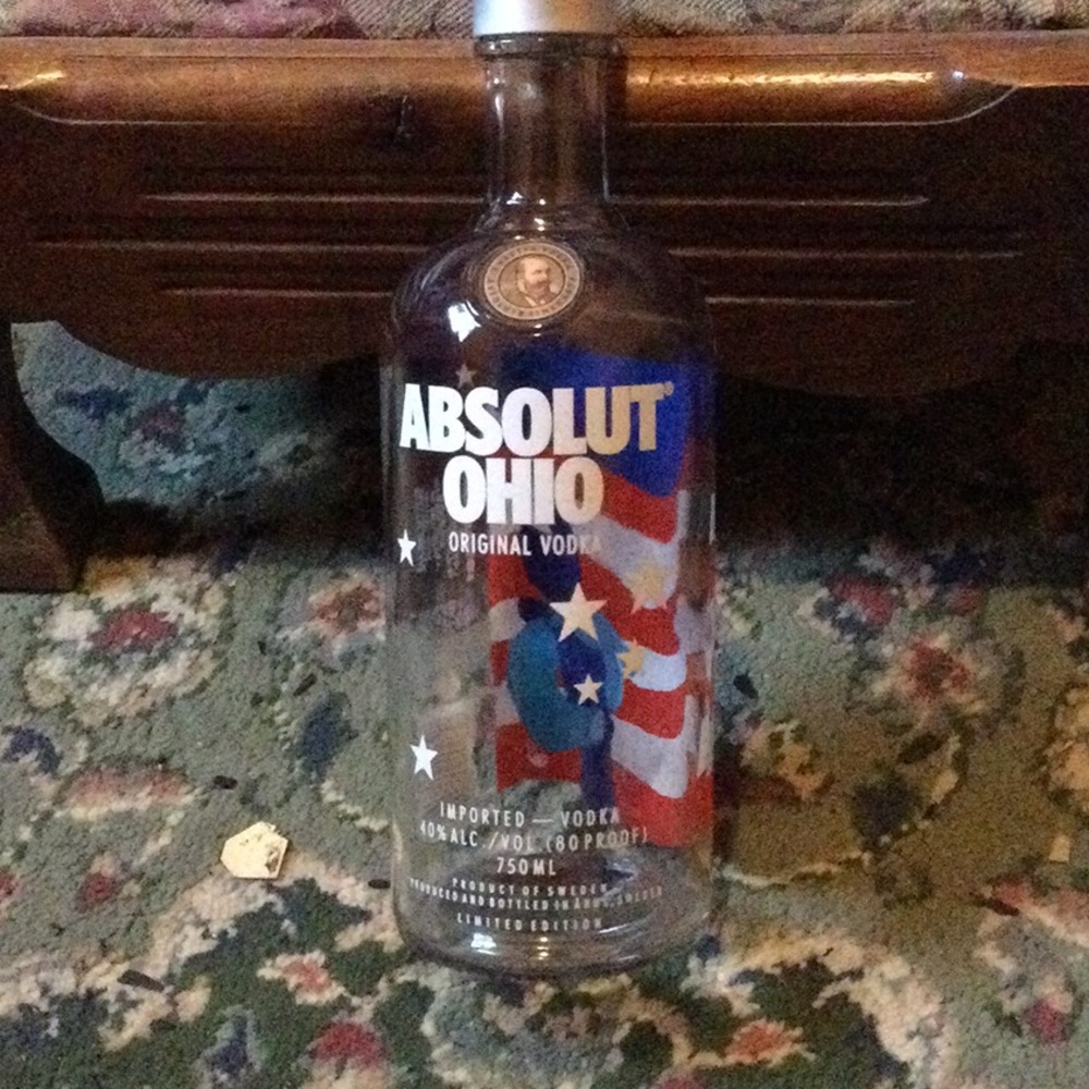 Collectible Absolut Ohio Vodka Bottle - EMPTY